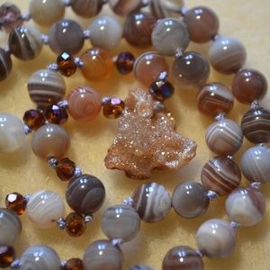Bostwana Agate and Druzy Necklace!